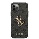 Guess iPhone 12/iPhone 12 Pro Cover Metal Logo Grå