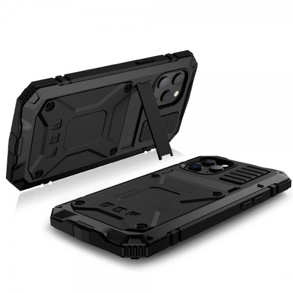 R-JUST iPhone 12/iPhone 12 Pro Cover Metal Stødsikkert Sort