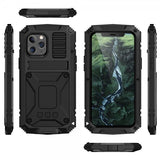 R-JUST iPhone 12/iPhone 12 Pro Cover Metal Stødsikkert Sort