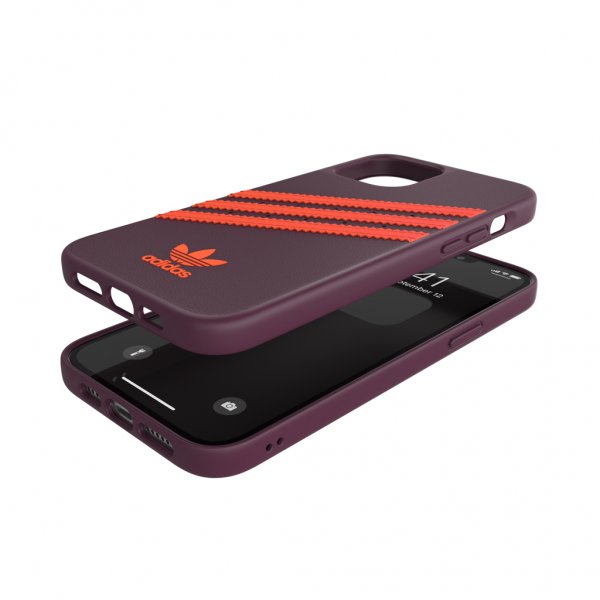 Adidas iPhone 12/iPhone 12 Pro Cover Støbt Etui PU Maroon/Solar Orange
