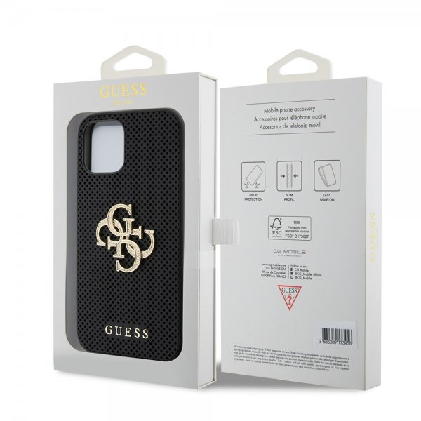 Guess iPhone 12/iPhone 12 Pro Cover Perforated Glitter Sort