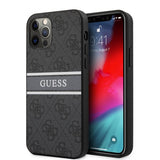 Guess iPhone 12/iPhone 12 Pro Cover Printed Stripe Grå