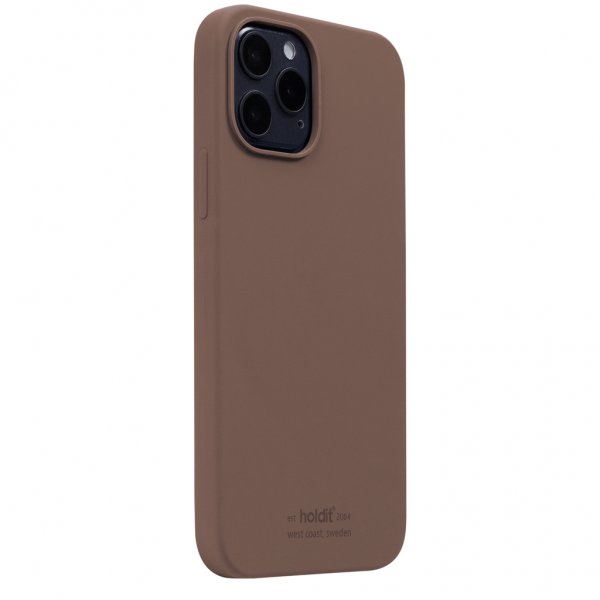 holdit iPhone 12/iPhone 12 Pro Cover Silikone Dark Brown