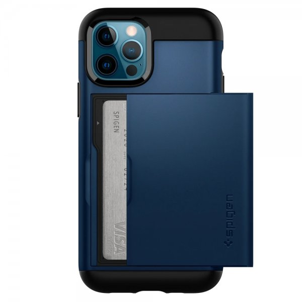 Spigen iPhone 12/iPhone 12 Pro Cover Slim Armor CS Navy Blue