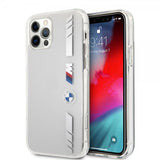 BMW iPhone 12/iPhone 12 Pro Cover Stripes Silver Transparent