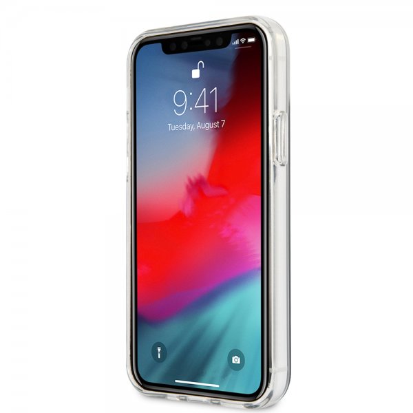 BMW iPhone 12/iPhone 12 Pro Cover Stripes Silver Transparent