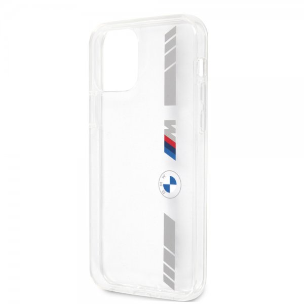 BMW iPhone 12/iPhone 12 Pro Cover Stripes Silver Transparent