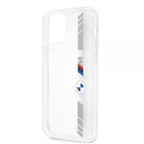 BMW iPhone 12/iPhone 12 Pro Cover Stripes Silver Transparent