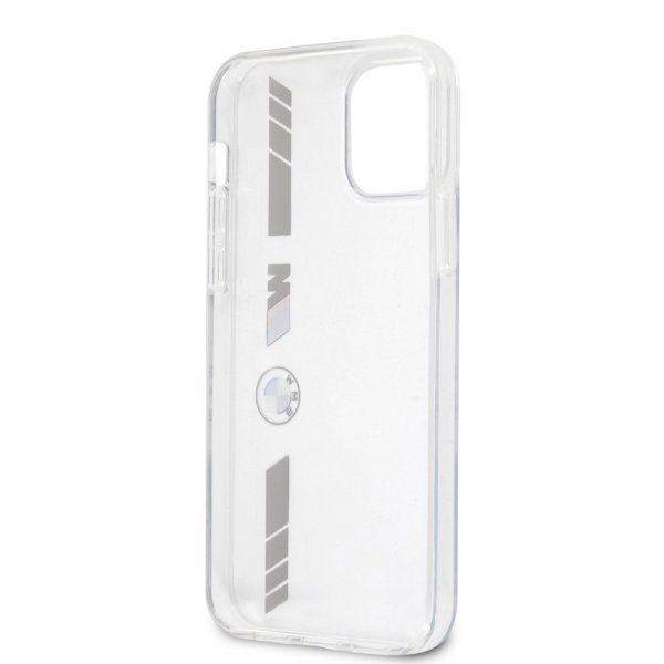 BMW iPhone 12/iPhone 12 Pro Cover Stripes Silver Transparent