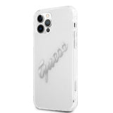 Guess iPhone 12/iPhone 12 Pro Cover Vintage Script Silver Klar