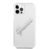 Guess iPhone 12/iPhone 12 Pro Cover Vintage Script Silver Klar