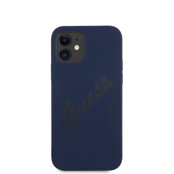 Guess iPhone 12/iPhone 12 Pro Cover Vintage Silikone Blå
