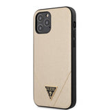 Guess iPhone 12/iPhone 12 Pro Cover Saffiano V Stitch Guld