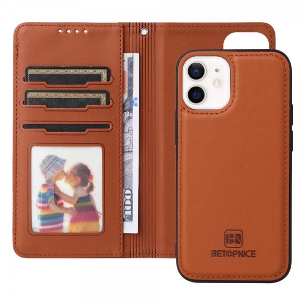 Betopnice iPhone 12 Mini Cover med Aftageligt Cover 005 Brun