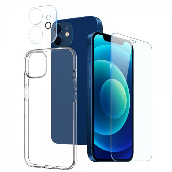 Northjo iPhone 12 Mini Cover med Skærmbeskyttelse og Kamerabeskyttelse 3-i-1