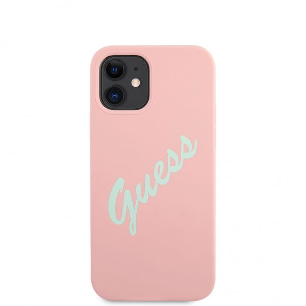 Guess iPhone 12 Mini Cover Vintage Silikone Rosa
