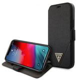 Guess iPhone 12 Pro Max Cover Gold Triangle Saffiano Sort