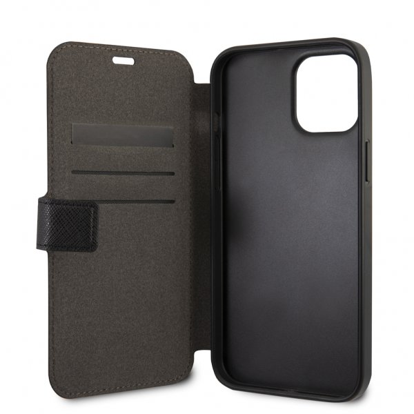 Guess iPhone 12 Pro Max Cover Gold Triangle Saffiano Sort