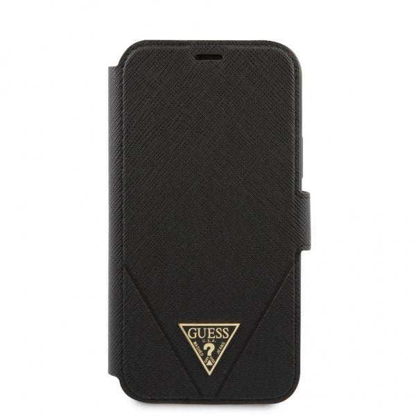 Guess iPhone 12 Pro Max Cover Gold Triangle Saffiano Sort