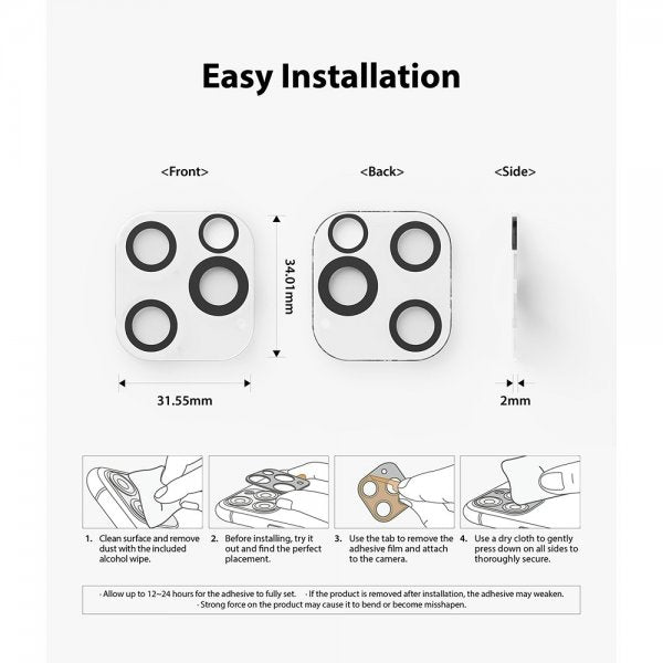 Ringke iPhone 12 Pro Max Kamerabeskyttelse Glas 2-pak