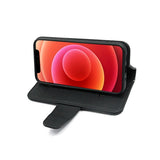 Rvelon iPhone 12 Pro Max Cover Udklappeligt Kortrum Sort