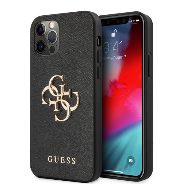 Guess iPhone 12 Pro Max Cover 4G Logo Saffiano Sort