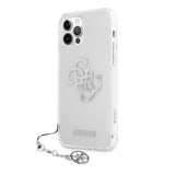 Guess iPhone 12 Pro Max Cover 4G Logo Sølv Gennemsigtig