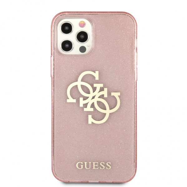 Guess iPhone 12 Pro Max Cover Fuld Glitter Rosa