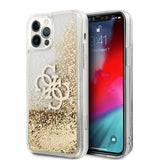 Guess iPhone 12 Pro Max Cover Liquid Glitter Guld Klar