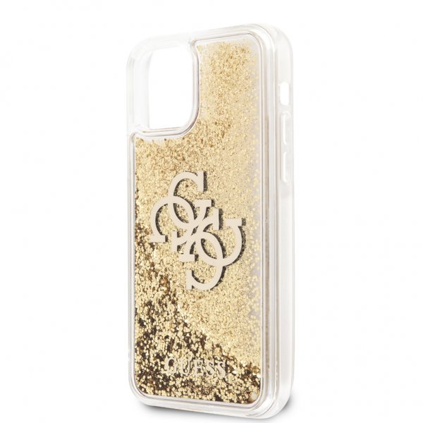 Guess iPhone 12 Pro Max Cover Liquid Glitter Guld Klar