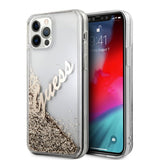 Guess iPhone 12 Pro Max Cover Liquid Glitter Vintage Guld