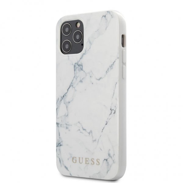 Guess iPhone 12 Pro Max Skal Marble Cover Hvid
