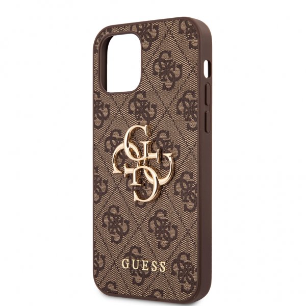 Guess iPhone 12 Pro Max Cover Metal Logo Brun