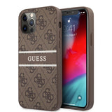 Guess iPhone 12 Pro Max Cover Printed Stripe Brun