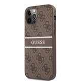 Guess iPhone 12 Pro Max Cover Printed Stripe Brun
