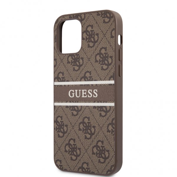 Guess iPhone 12 Pro Max Cover Printed Stripe Brun
