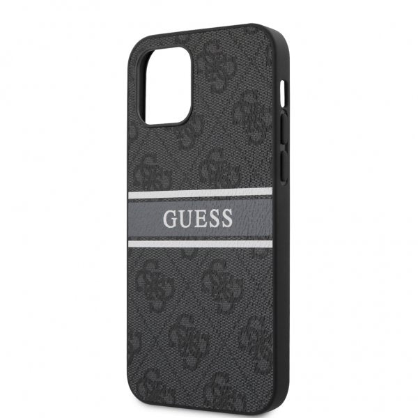 Guess iPhone 12 Pro Max Cover Printed Stripe Grå