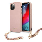 Guess iPhone 12 Pro Max Cover Saffiano Chain Rosa
