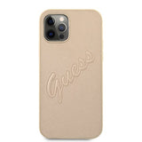 Guess iPhone 12 Pro Max Cover Saffiano Vintage Script Guld