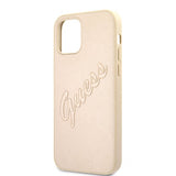 Guess iPhone 12 Pro Max Cover Saffiano Vintage Script Guld
