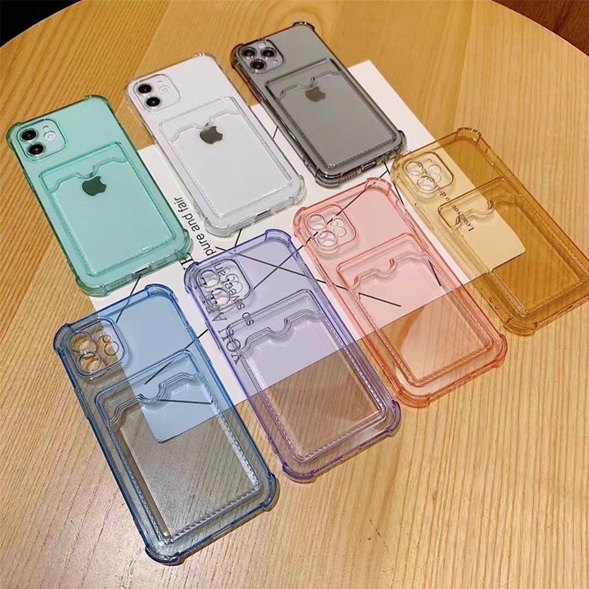 iPhone 12 Pro Max Cover med Kortholder Stødabsorberende Klar