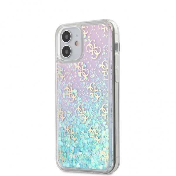 Guess iPhone 12 Mini Cover Liquid Glitter Iridescent