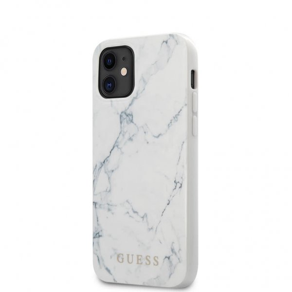 Guess iPhone 12 Mini Cover Marmor Hvid
