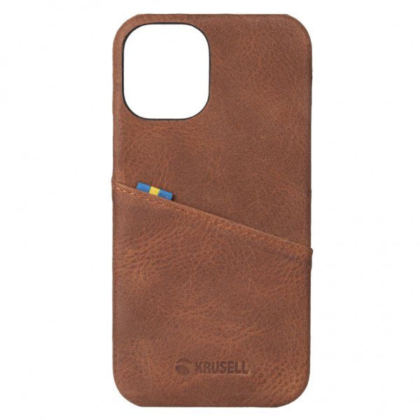 Krusell iPhone 12/iPhone 12 Pro Cover Sunne CardCover Vintage Cognac