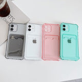 iPhone 12 Cover Kortholder Stødsikkert Transparent