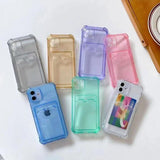 iPhone 12 Cover Kortholder Stødsikkert Transparent