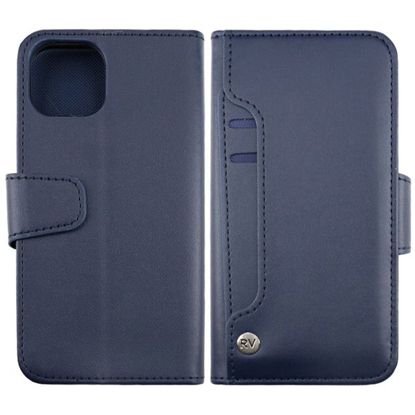 Rvelon iPhone 12/iPhone 12 Pro Etui Udklappeligt Kortrum Blå