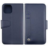 Rvelon iPhone 12/iPhone 12 Pro Etui Udklappeligt Kortrum Blå