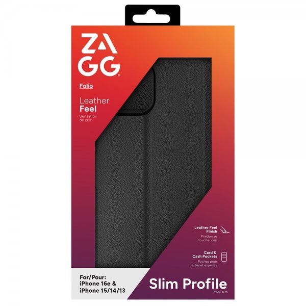 ZAGG iPhone 13/14/15/16e/17e Etui Folio Sort