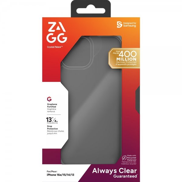 ZAGG iPhone 13/14/15/16e/17e Cover Crystal Palace Transparent